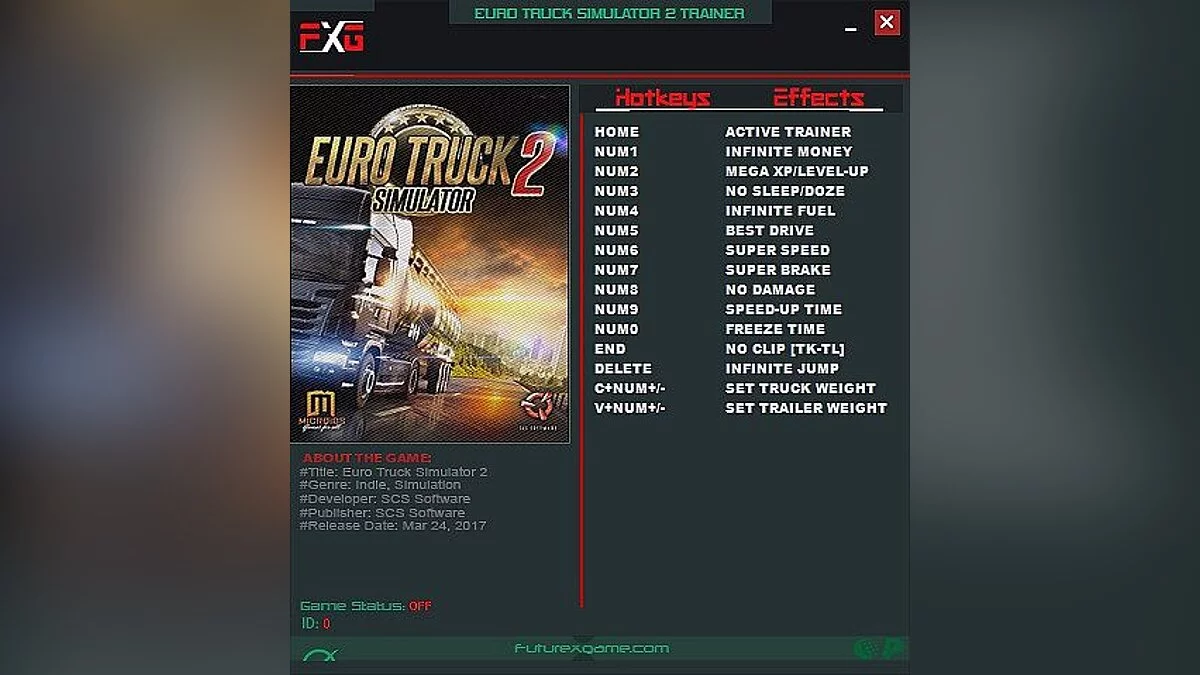 Euro Truck Simulator 2 — Entraîneur (+14) [1.30.1.19s : 64 bits] [FutureX]