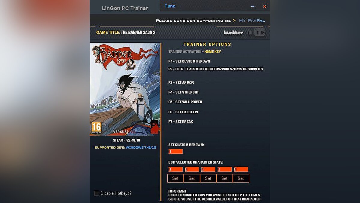 Banner Saga 2 — Trainer (+7) [2.48.10] [LinGon]