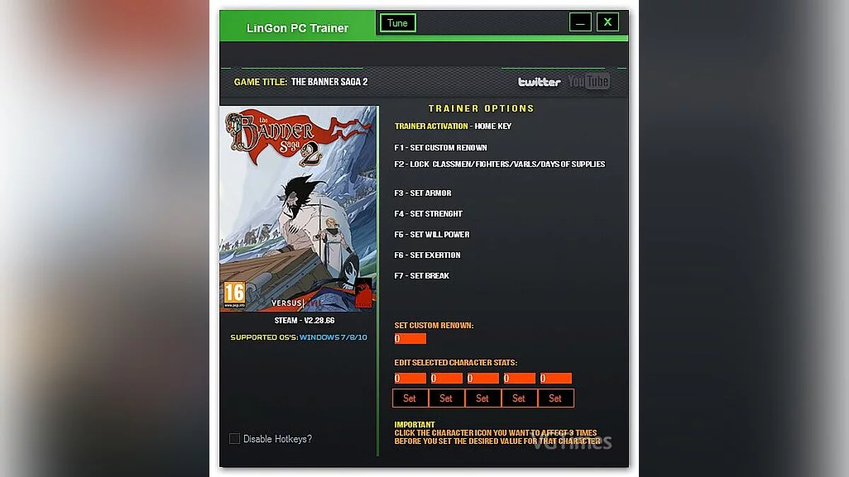 Banner Saga 2 — Трейнер / Trainer (+7) [2.28.66] [LinGon]