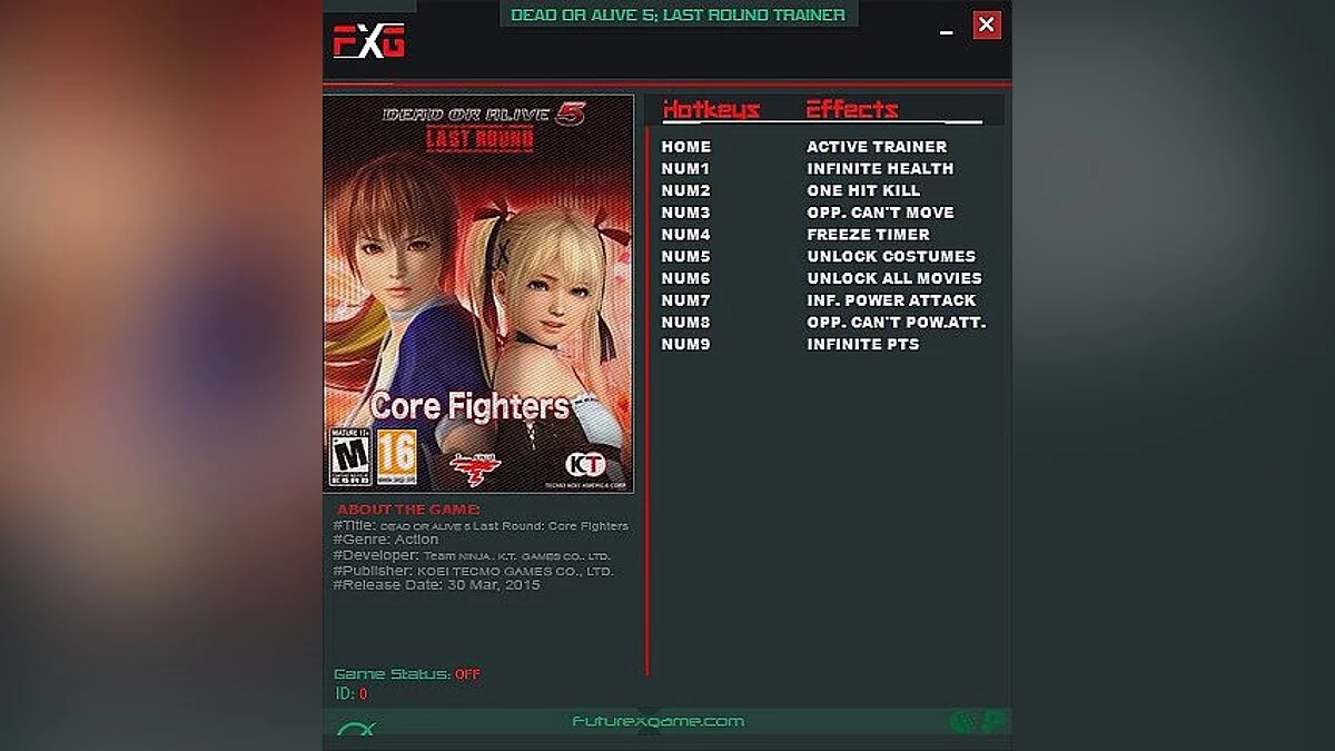 Dead or Alive 5: Last Round — Trainer (+9) [1.10C] [FutureX]