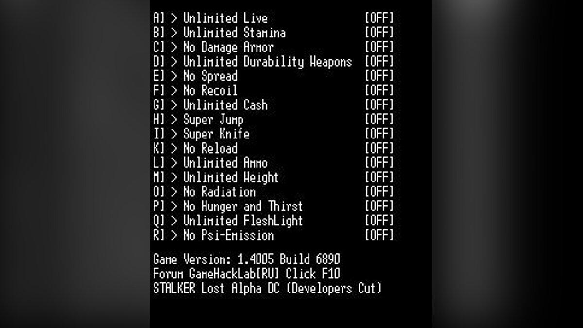 S.T.A.L.K.E.R.: Shadow of Chernobyl — Trainer (+16) [1.4005] [LIRW/GHL]
