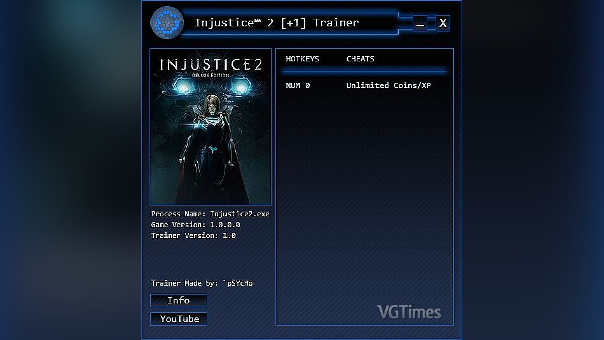 Injustice 2 — Trainer (+1: Coins / XP) [1.0] ['pSYcHo]