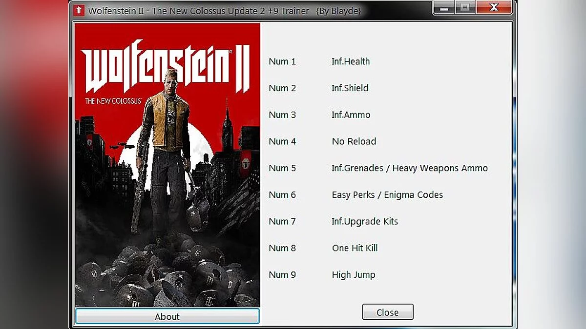 Wolfenstein II: The New Colossus — Trainer (+9) [Update 2] [Blayde]