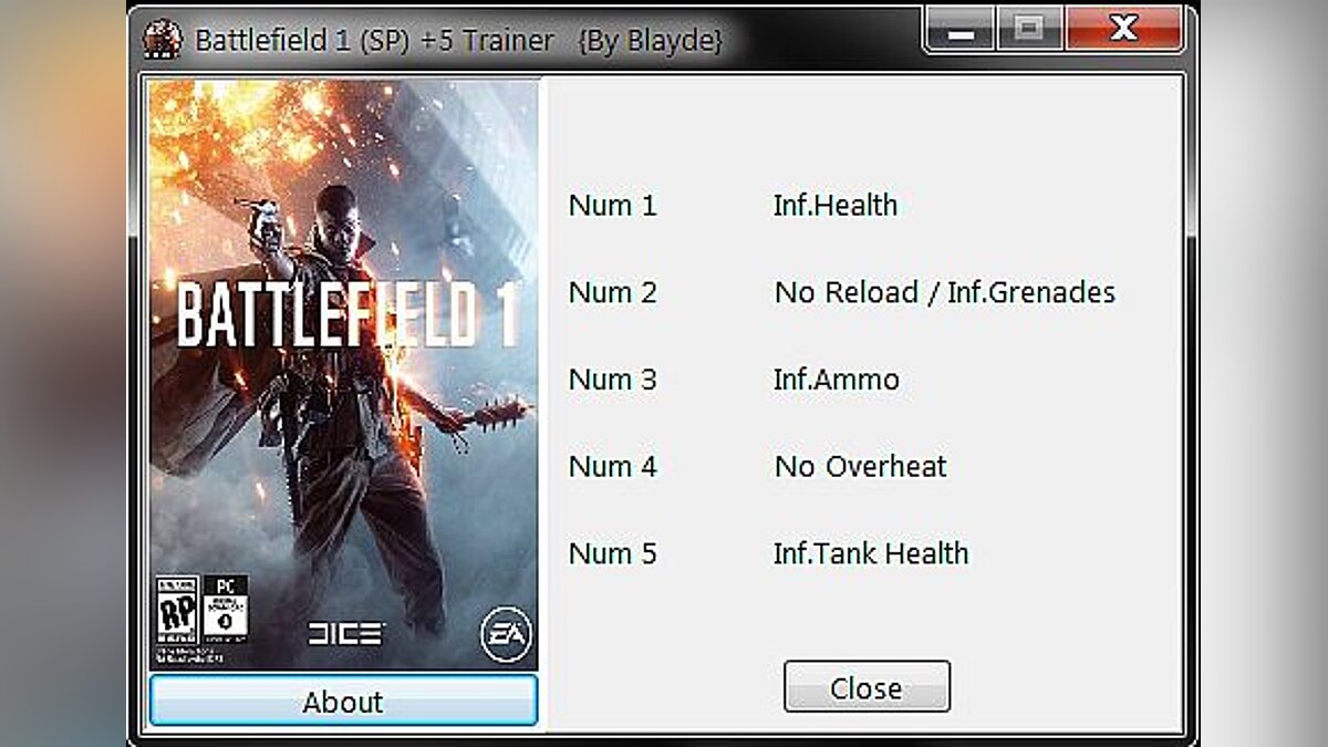 Battlefield 1 — Trainer (+5) [1.0.47.30570] [Blayde]