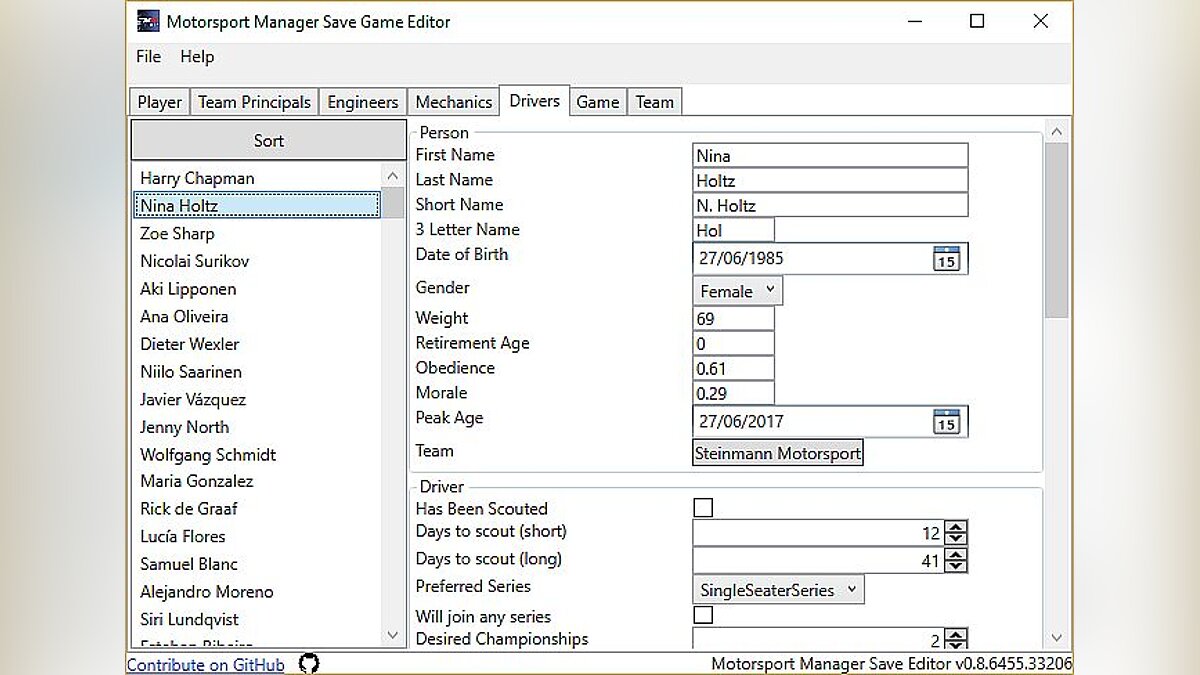 Motorsport Manager — Motorsport Manager: Save Game Editor [1.4.6536.39633]