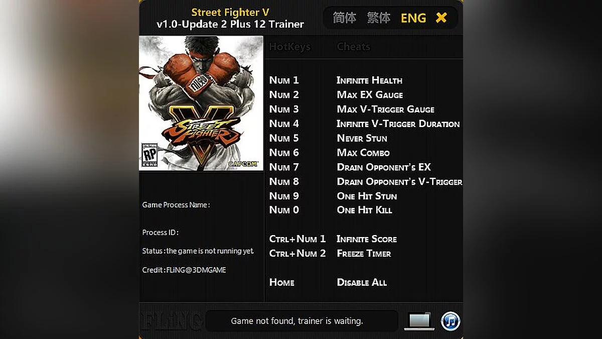 Street Fighter 5 — Trainer (+12) [1.0-Update 2] [FLiNG]