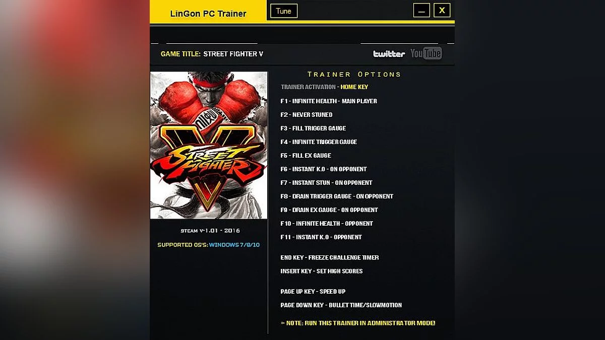 Street Fighter 5 — Trainer (+15) [1.01: Fixed] [LinGon]