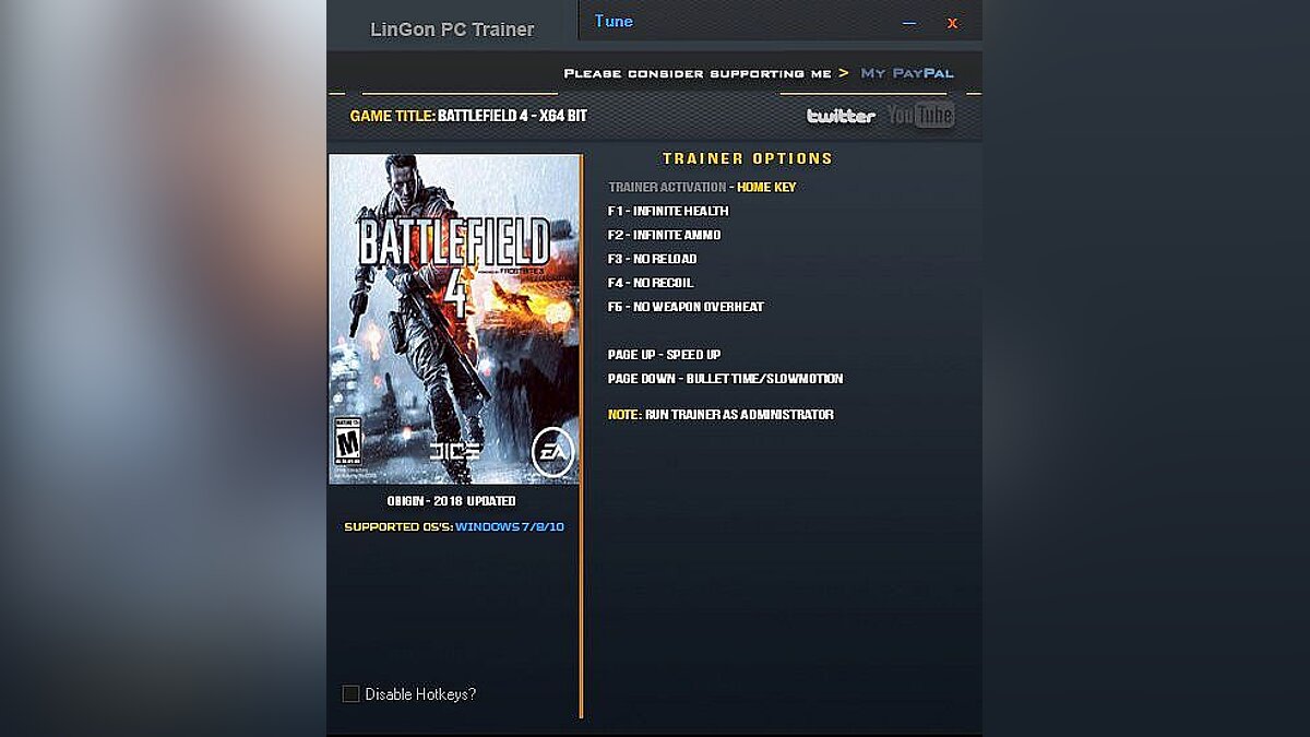 Battlefield 4 — Trainer (+7) [Update: Jan 2018] [LinGon]