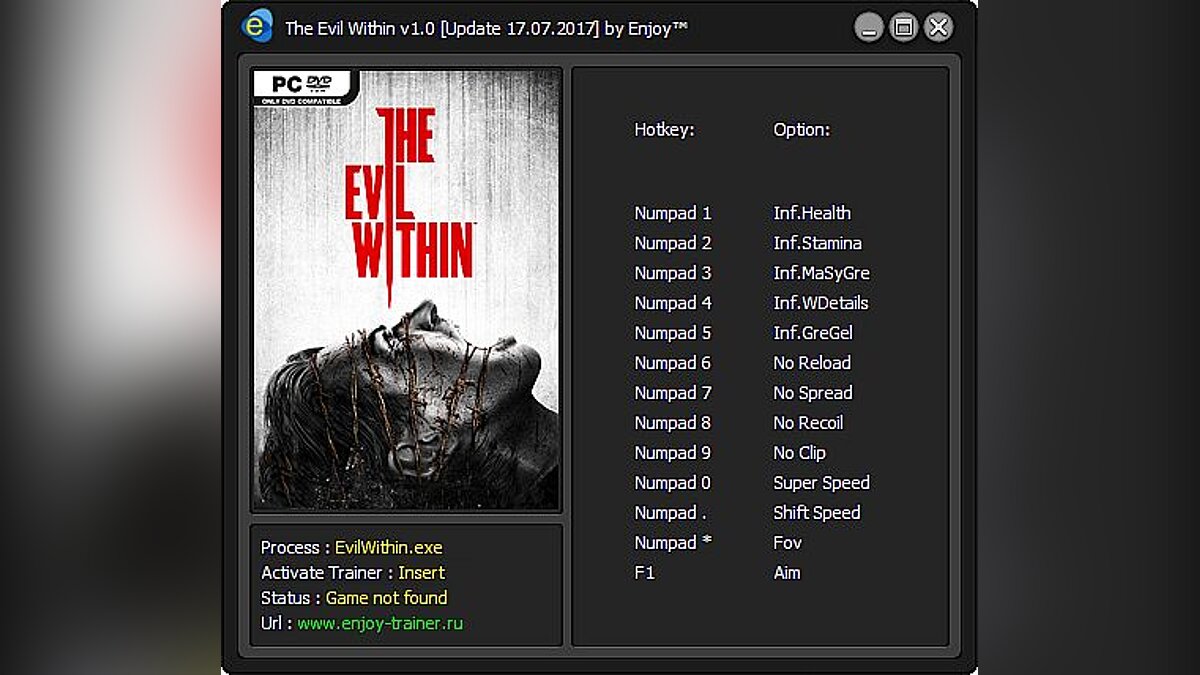 The Evil Within — The Evil Within: Trainer / Trainer (+13) [v1.0] [Update 07.17.2017] [Enjoy / ENJ]