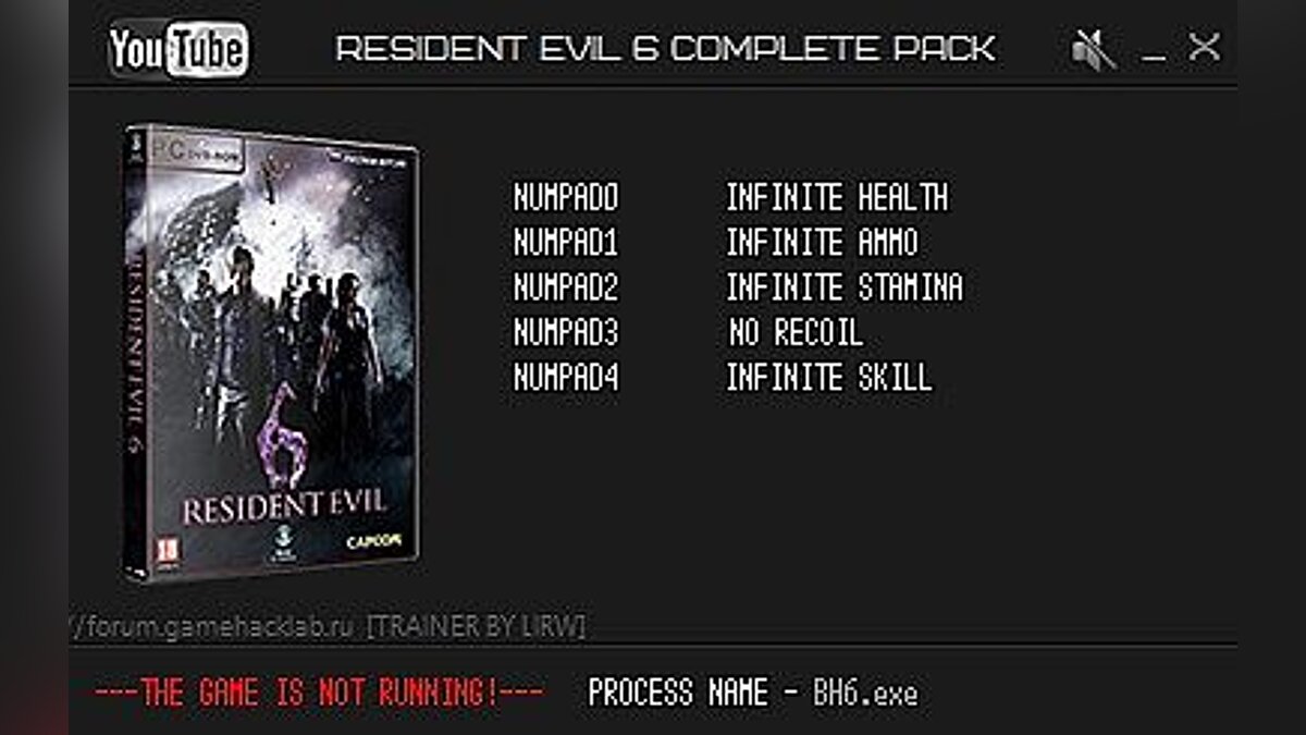 Resident Evil 6 — Trainer (+5) [1.0.6: 32 Bit] [LIRW/GHL]