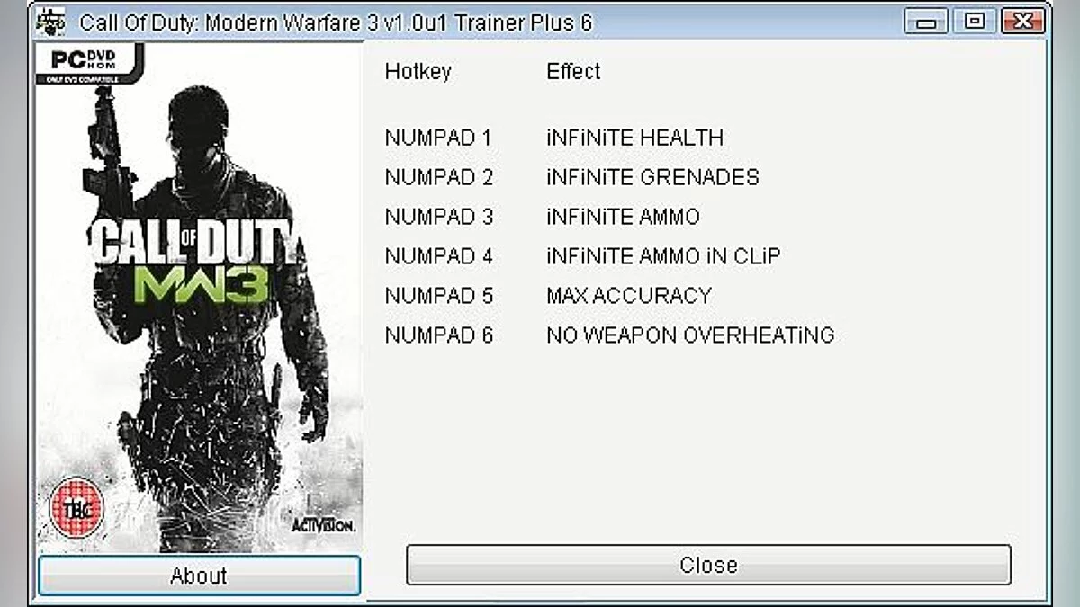 Call of Duty: Modern Warfare 3 (2011) — Trainer (+6) [1.0u1] [GRIZZLY]