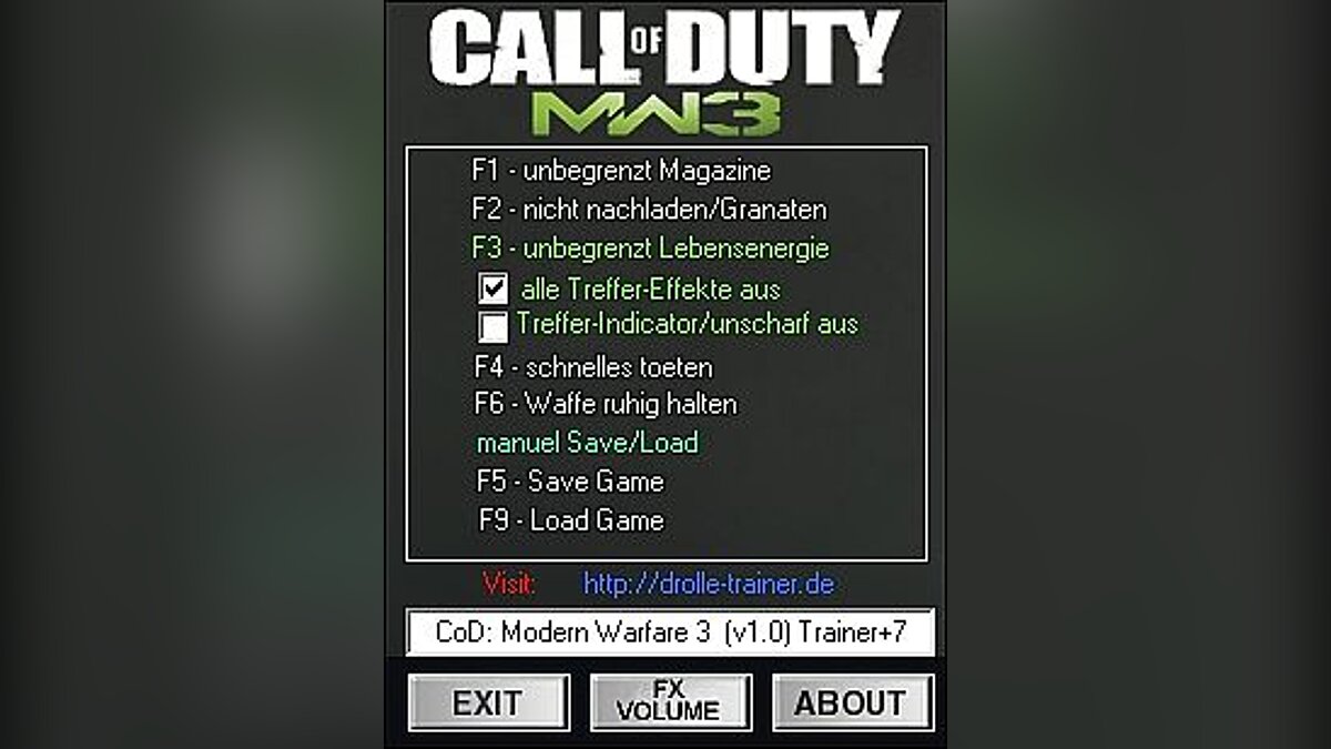 Call of Duty: Modern Warfare 3 (2011) — Trainer (+7) [1.0] [dr.olle]