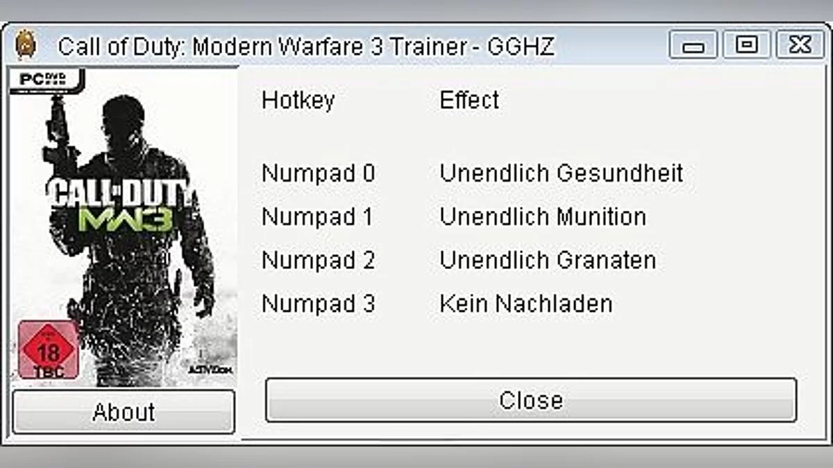 Call of Duty: Modern Warfare 3 (2011) — Trainer (+3) [1.0] [GGHZ]