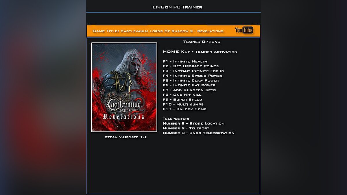 Castlevania: Lords of Shadow 2 — Trainer (+13) [1.1] [LinGon]