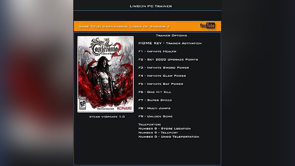Castlevania: Lords of Shadow 2 — Trainer (+11) [1.0] [LinGon]