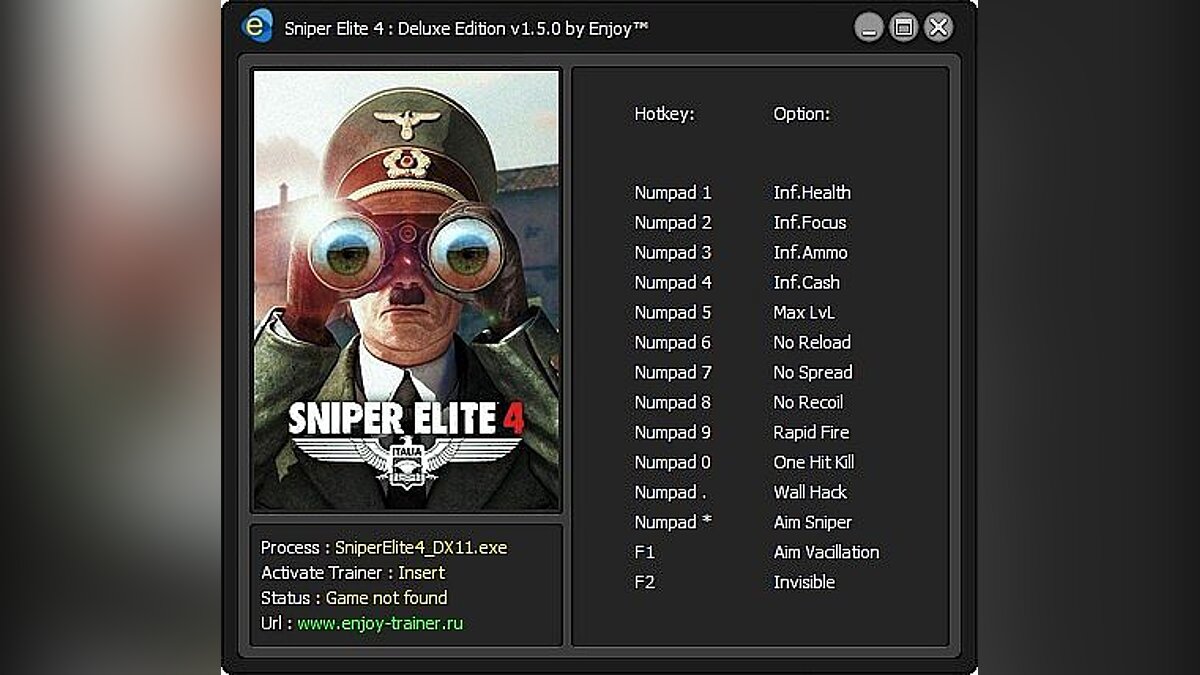 Sniper Elite 4 — Sniper Elite 4 - Deluxe Edition: Trainer / Trainer (+14) [v1.5.0] [Enjoy\ENJ]