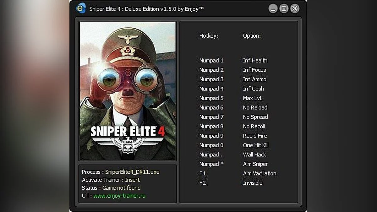 Sniper Elite 4 — Sniper Elite 4 - Deluxe Edition: Trainer / Трейнер (+14) [v1.5.0] [EnjoyENJ]