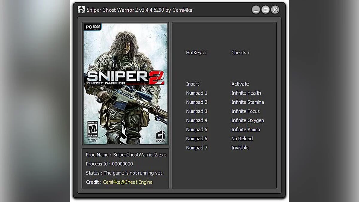 Sniper: Ghost Warrior 2 — Trainer (+7) [3.4.4.6290] [Cemi4ka]