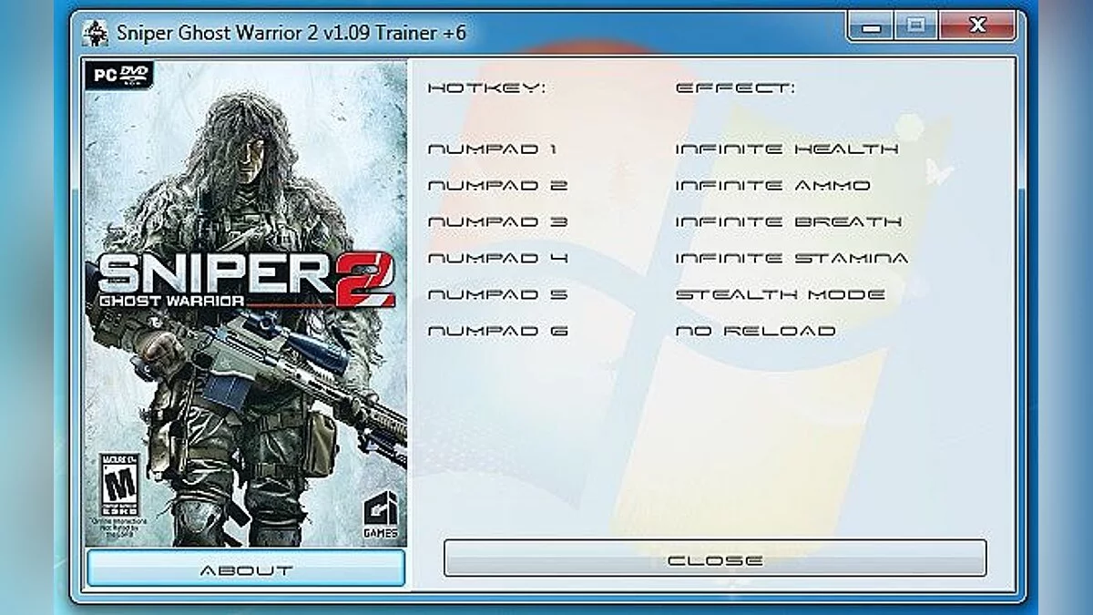 Sniper: Ghost Warrior 2 — Entrenador (+6) [1.09] [GRIZZLY]