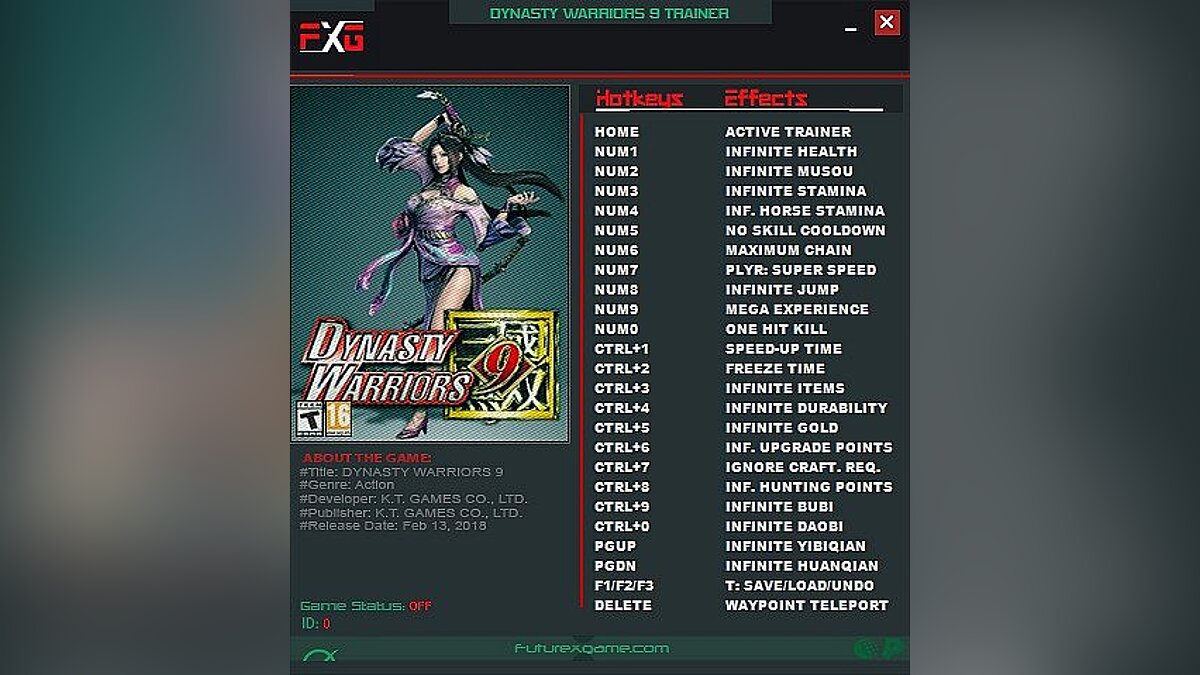 Dynasty Warriors 9 — Trainer (+24) [1.0 - 1.01] [FutureX]