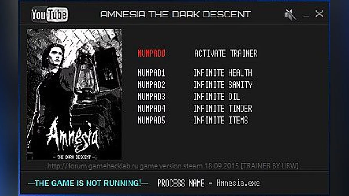 Amnesia: The Dark Descent — Trainer (+6) [Latest Steam] [LIRW / GHL]