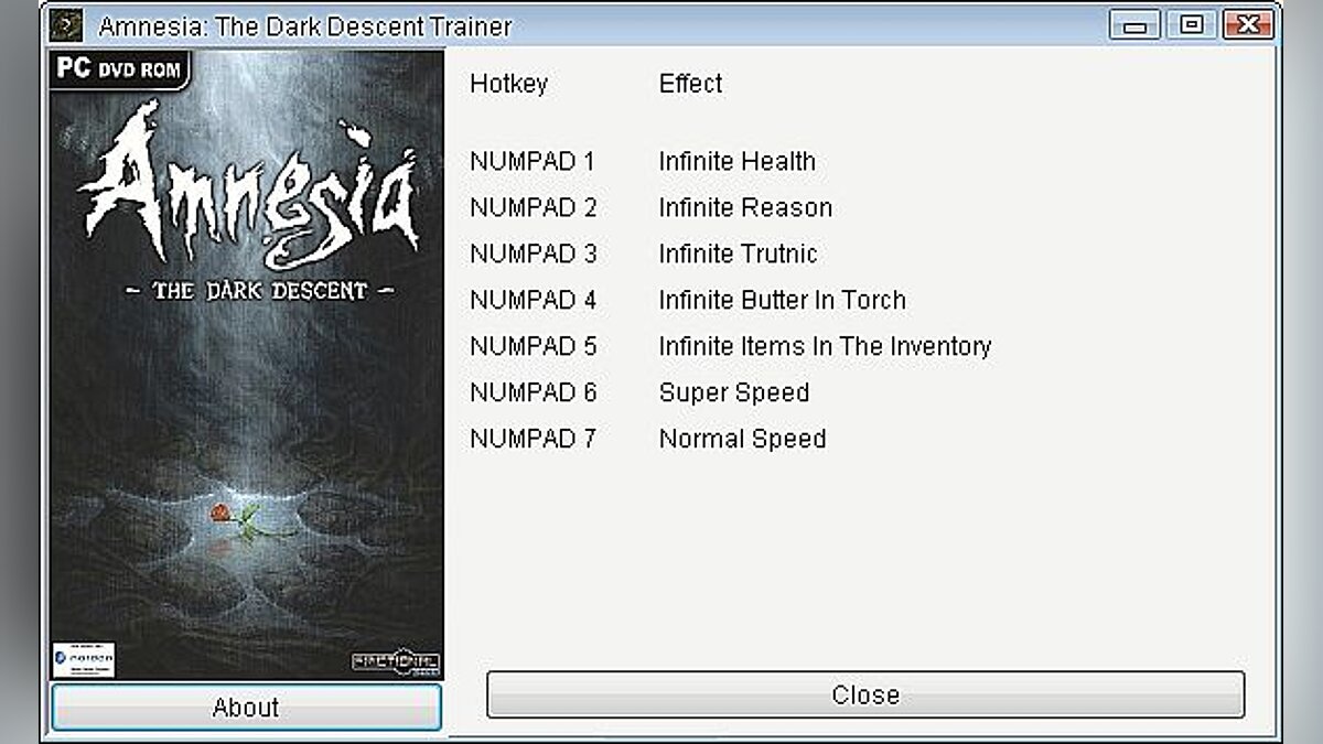 Amnesia: The Dark Descent — Trainer (+7) [1.0.1] [GRIZZLY]