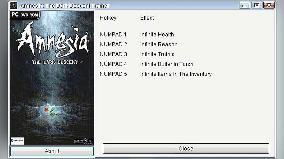 Amnesia: The Dark Descent — Trainer (+5) [1.0.1] [GRIZZLY]