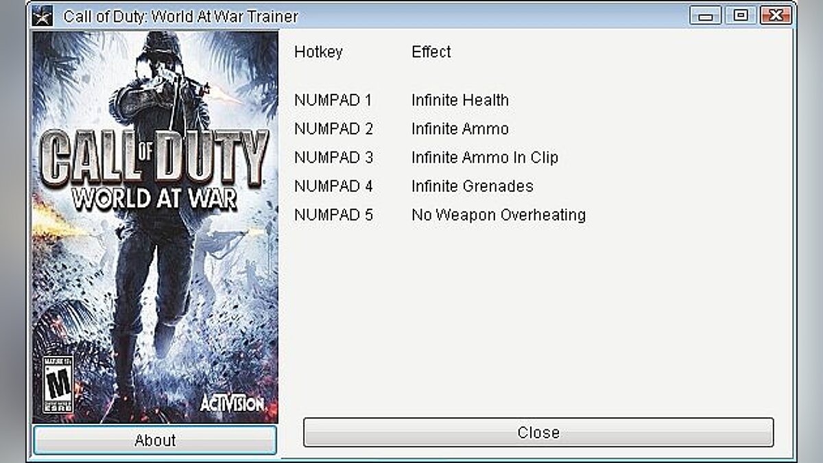 Call of Duty: World at War — Trainer (+5) [1.1] [GRIZZLY]