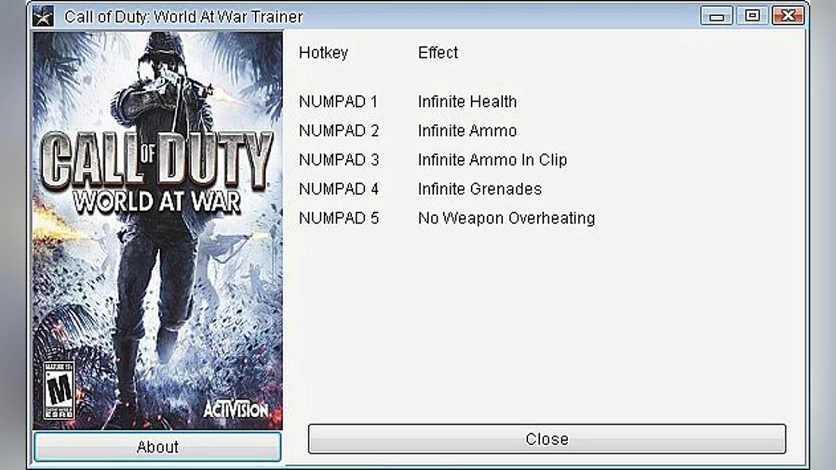 Call of Duty: World at War — Trainer (+5) [1.1] [GRIZZLY]