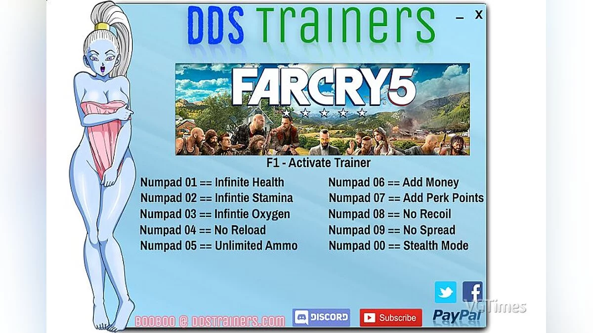 Far Cry 5 — Trainer (+10) [1.2.0] [BooBoo]