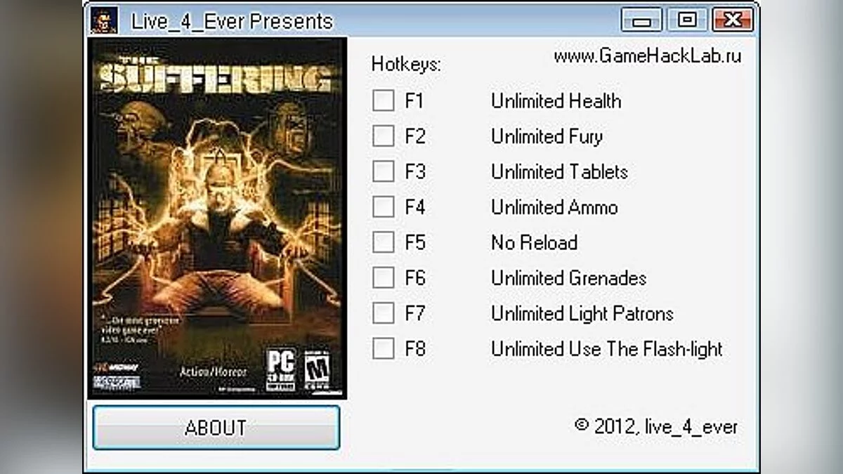 Suffering — Трейнер / Trainer (+8) [1.1.0.1: Fixed] [live_4_ever]