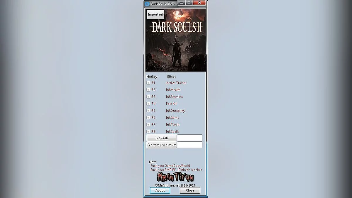 Dark Souls 2 — Trainer (+8) [1.01] [MrAntiFun]