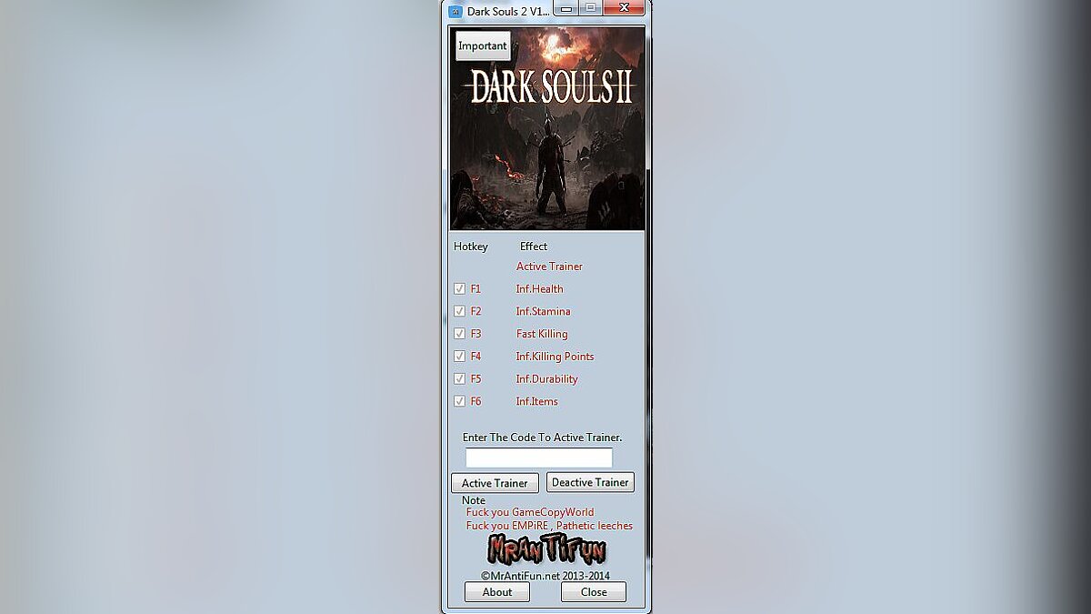 Dark Souls 2 — Trainer (+6) [1.01] [MrAntiFun]