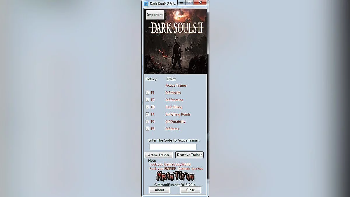 Dark Souls 2 — Trainer (+6) [1.01] [MrAntiFun]