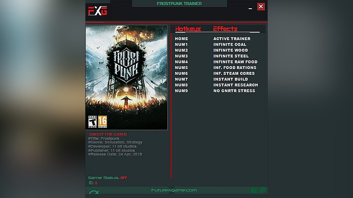 Frostpunk — Trainer (+9) [1.0] [FutureX]