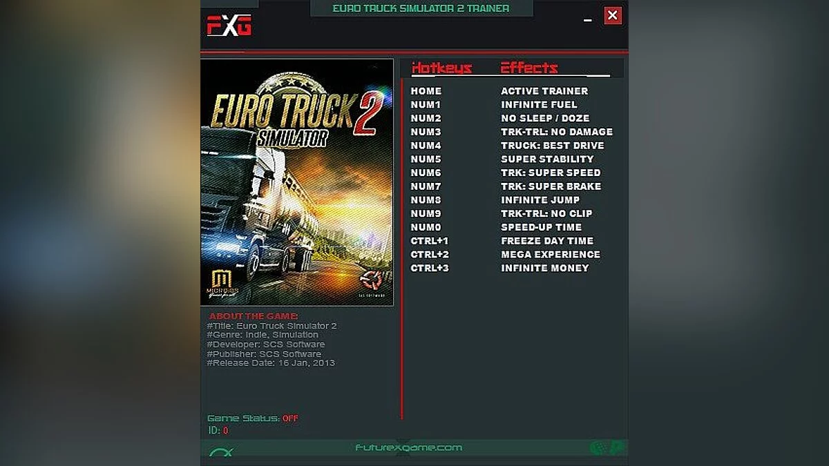 Euro Truck Simulator 2 — Trainer (+13) [1.16.x - v1.31.x.x] [FutureX]