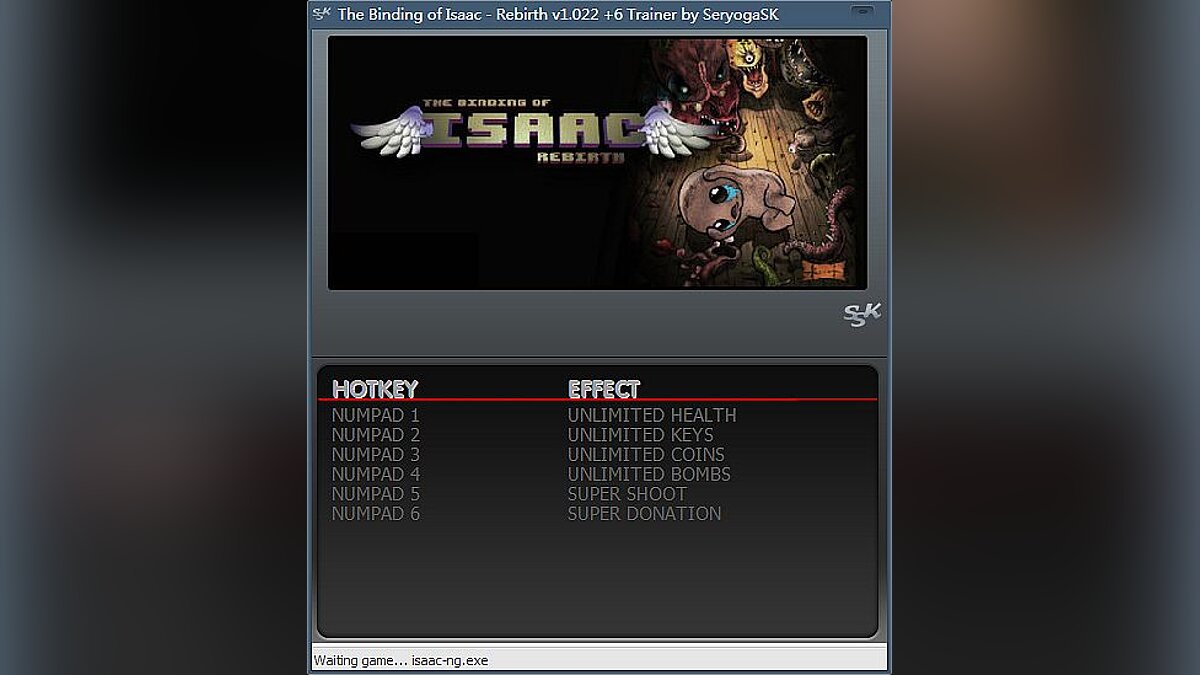 The Binding of Isaac — Trainer (+6) [1.022] [SeryogaSK]