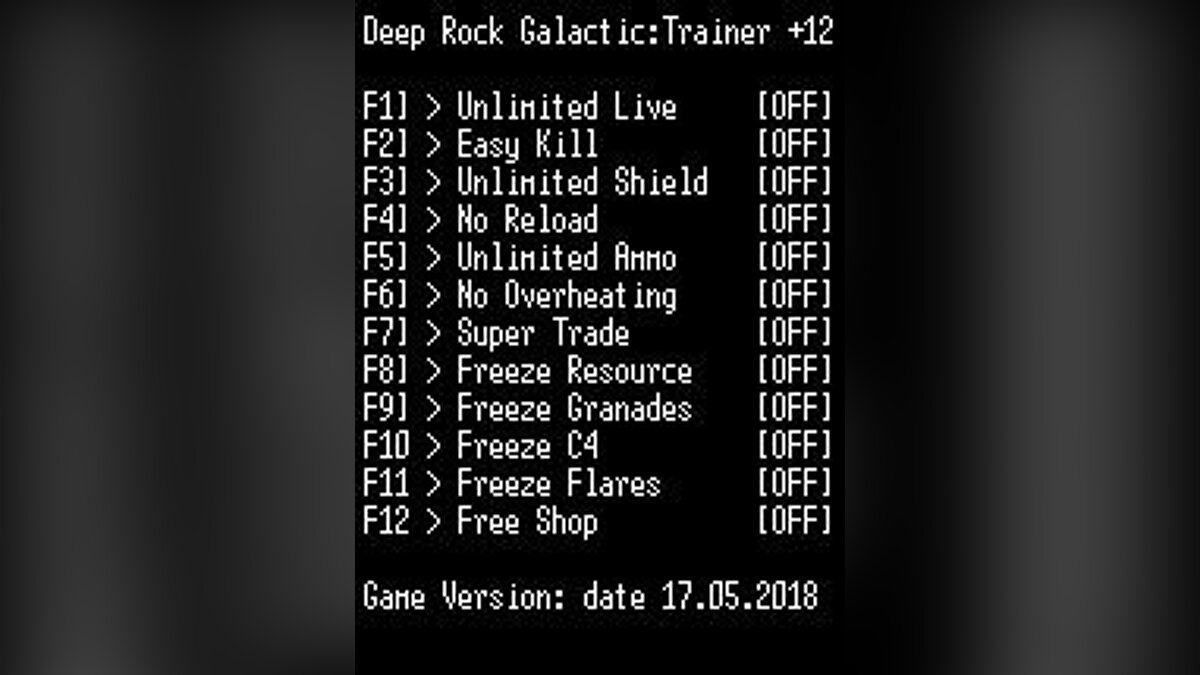 Deep Rock Galactic — Trainer (+12) [Steam] [LIRW/GHL]