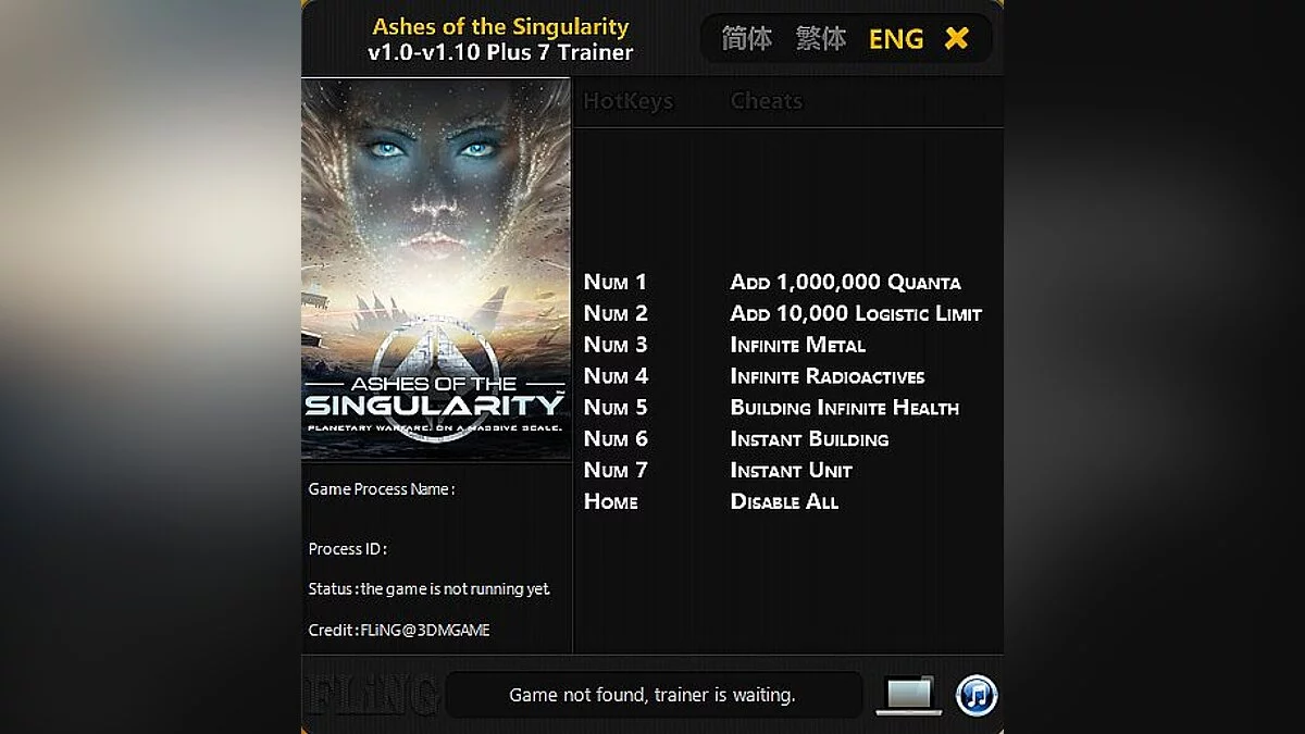 Ashes of the Singularity — Trainer (+7) [1.0-1.10] [FLiNG]