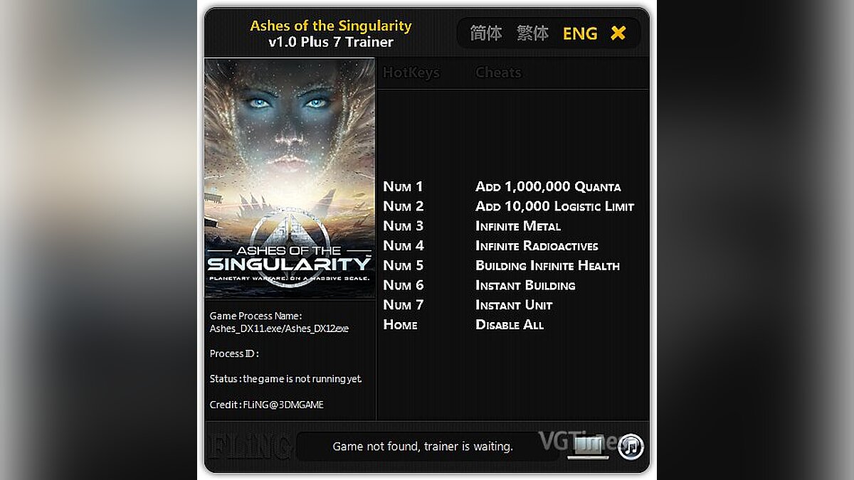 Ashes of the Singularity — Trainer (+7) [1.0] [FLiNG]