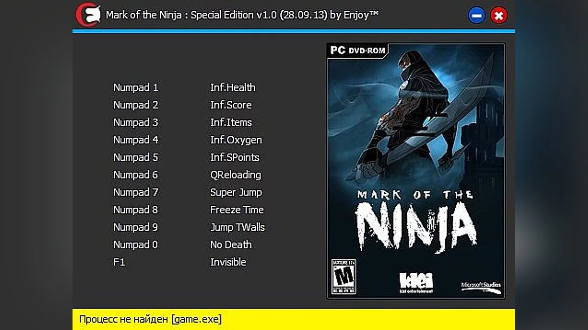 Mark of the Ninja — Трейнер / Trainer (+11) [v1.0 (28.09.13)] [PC | RePack от R.G. Catalyst] [Enjoy]