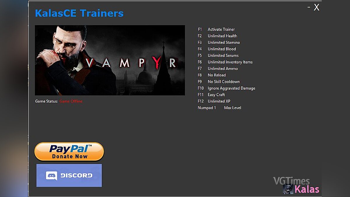 Vampyr — Trainer (+12) [1.0] [Kalas]