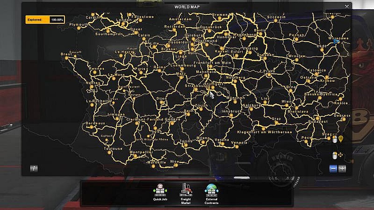 Euro Truck Simulator 2 — Save / SaveGame (level 50, all garages, the entire map and a lot of money)