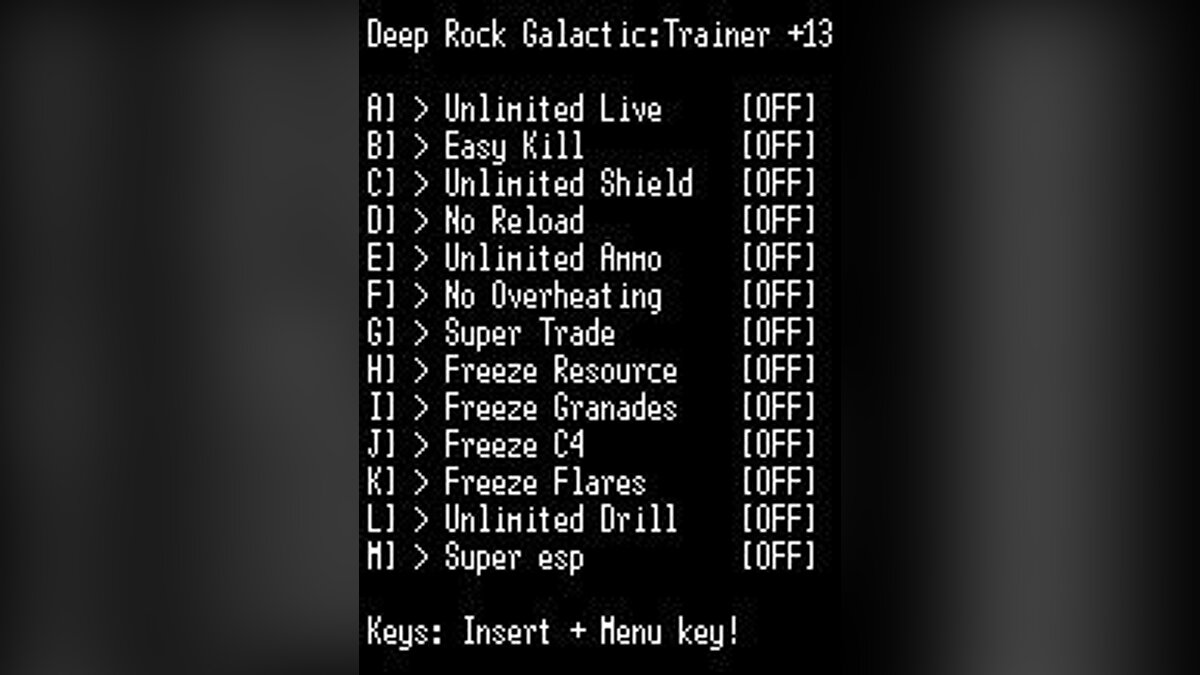 Deep Rock Galactic — Trainer (+13) [Steam Update 07/09/2018] [LIRW/GHL]