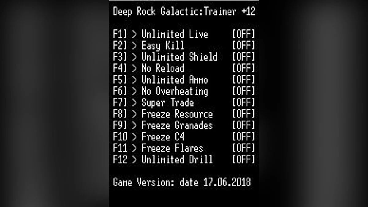 Deep Rock Galactic — Trainer (+12) [Steam Update 06/17/2018] [LIRW/GHL]