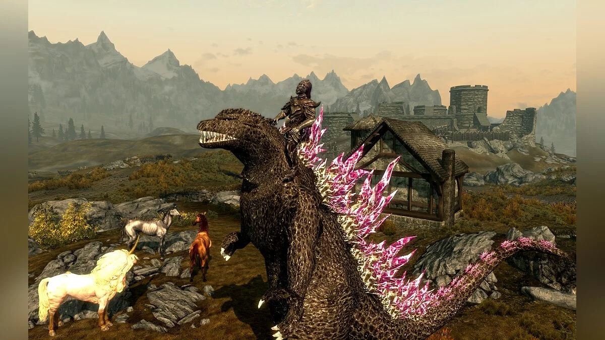 The Elder Scrolls 5: Skyrim — Mounts: Godzilla, Mechagodzilla and Rodan (Godzilla and Co - Mounts and Armies) [1.5]