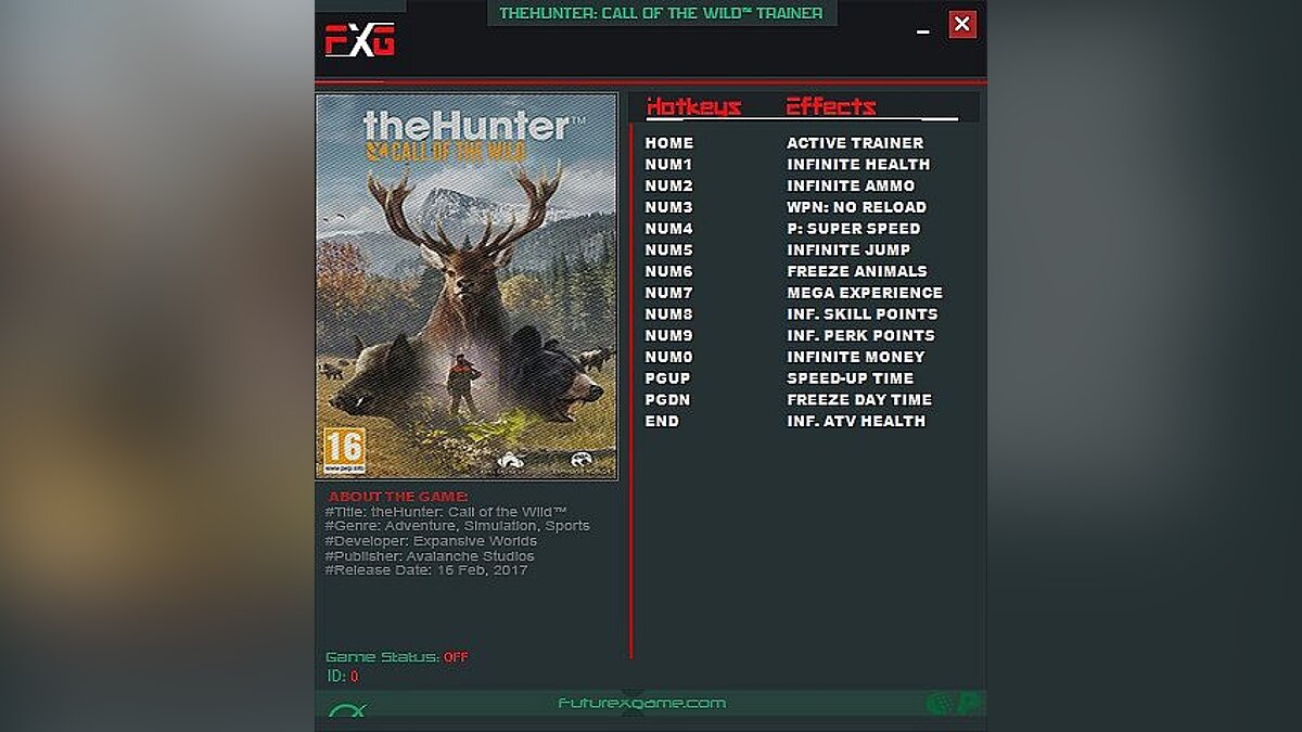 theHunter: Call of the Wild — Trainer (+13) [1.0 - 1.21] [FutureX]