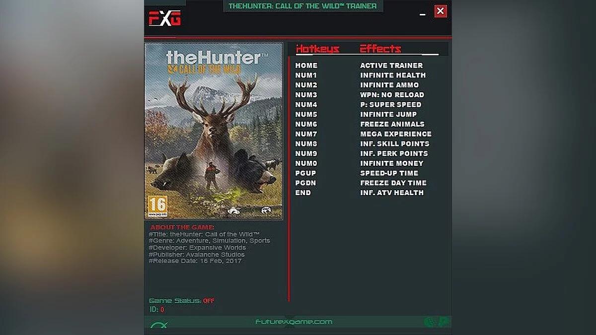 theHunter: Call of the Wild — Trainer (+13) [1.0 - 1.21] [FutureX]