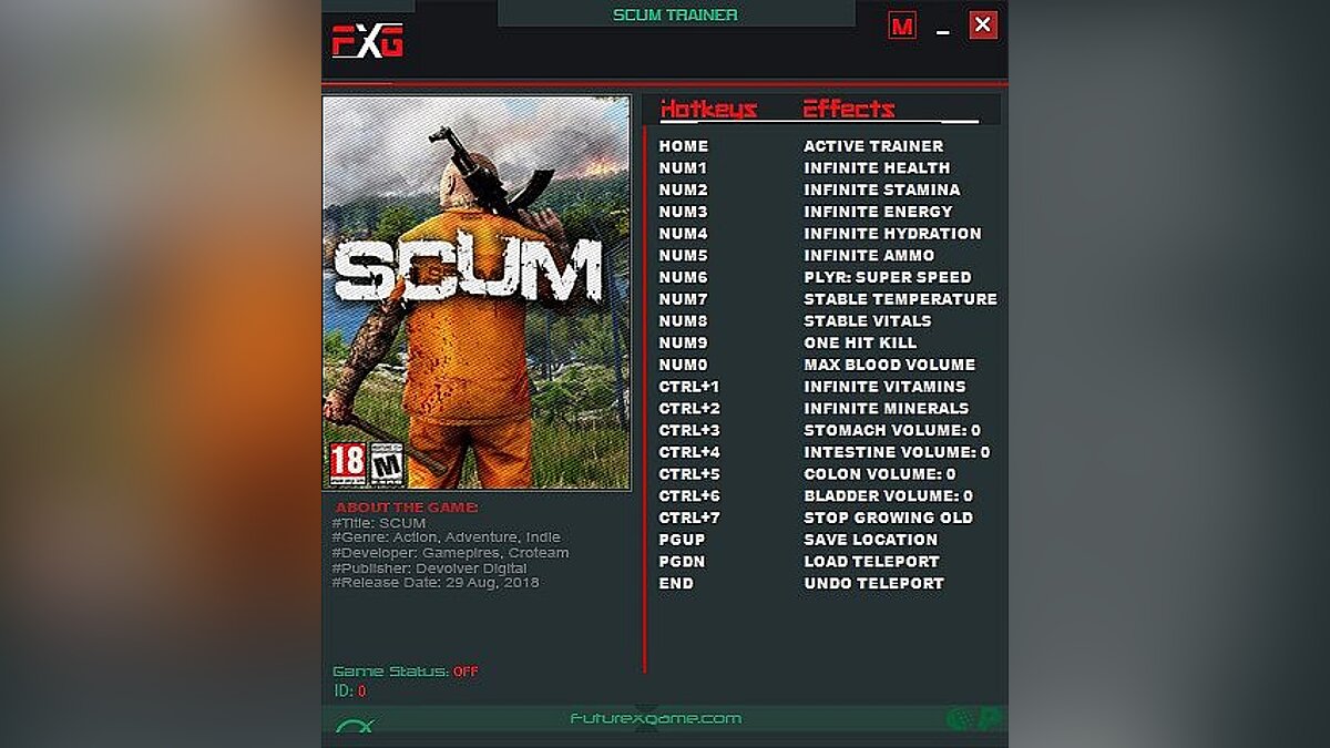 SCUM — Trainer (+18) [0.1.16.8223] [FutureX]