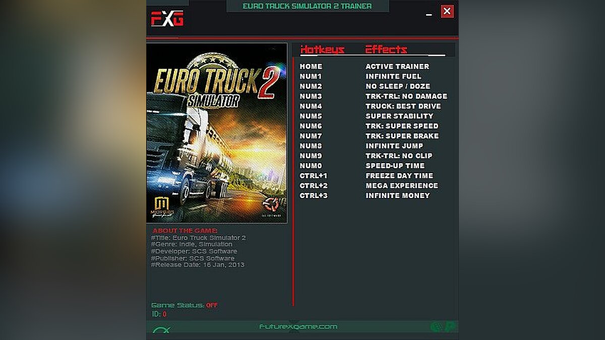 Euro Truck Simulator 2 — Trainer (+13) [1.16.x - v1.32.x.x] [FutureX]